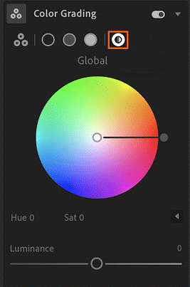 The Global Control of the new Color Grading Tool