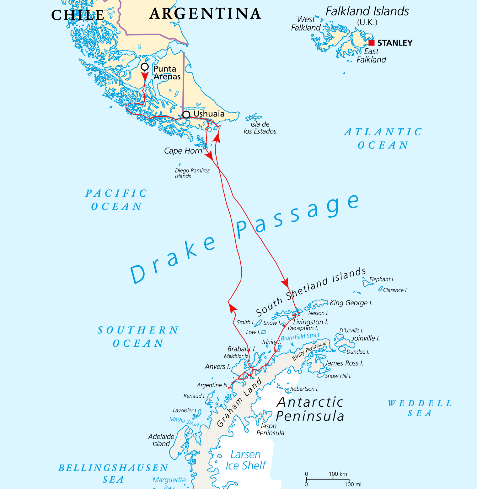Map of the trip