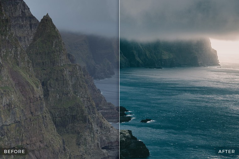 Capture One Styles for Moody Landscapes - Before & After