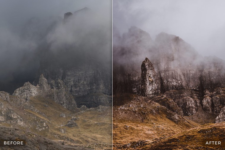 Capture One Styles for Moody Landscapes - Before & After