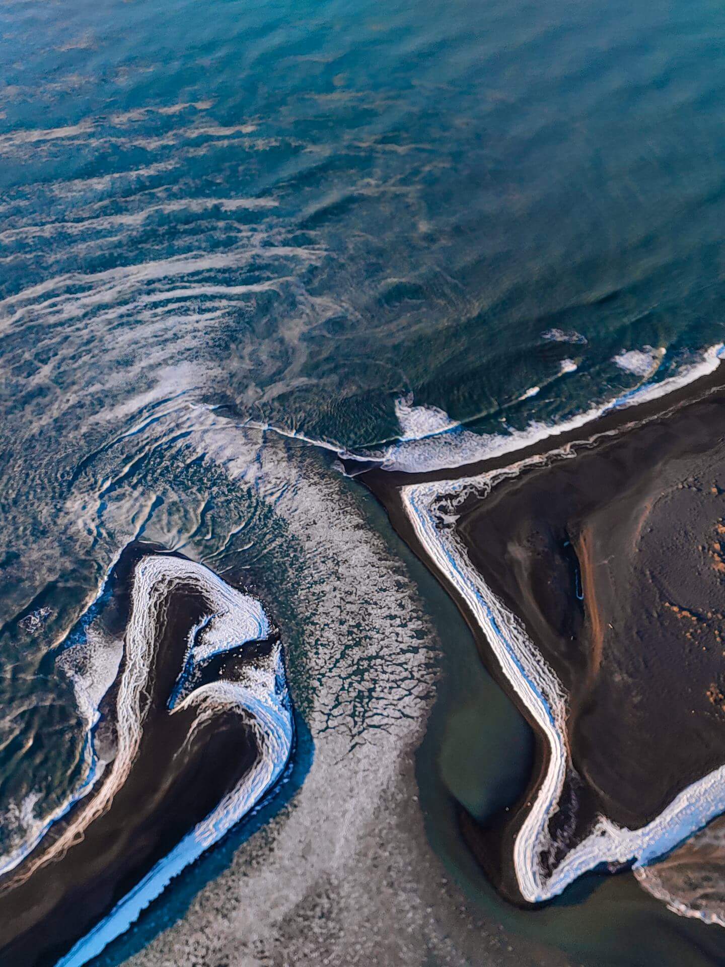 Aerial Photography of Glacial Rivers in Iceland in Winter by Jan Erik Waider