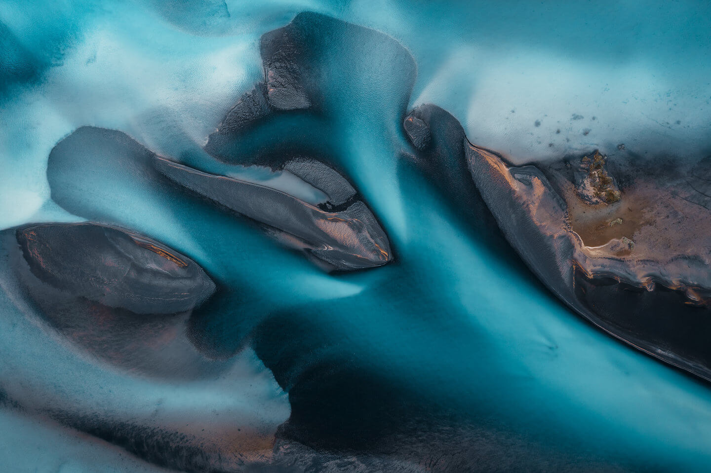 Aerial View of a Glacial River in Iceland, photographed by Jan Erik Waider