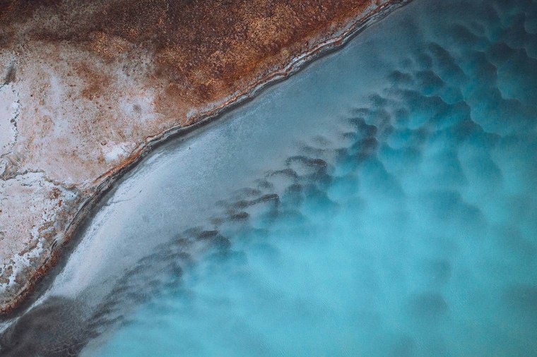Drone Photo of River in Moody Blue Tones