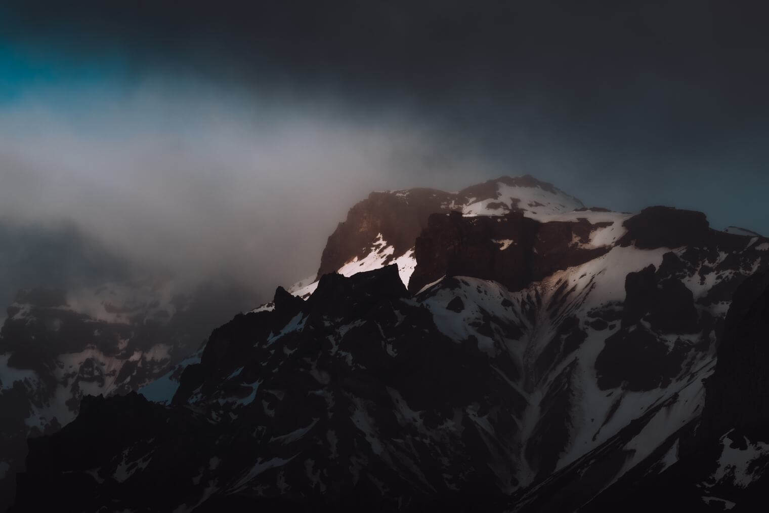 Moody and dramatic mountain landscape