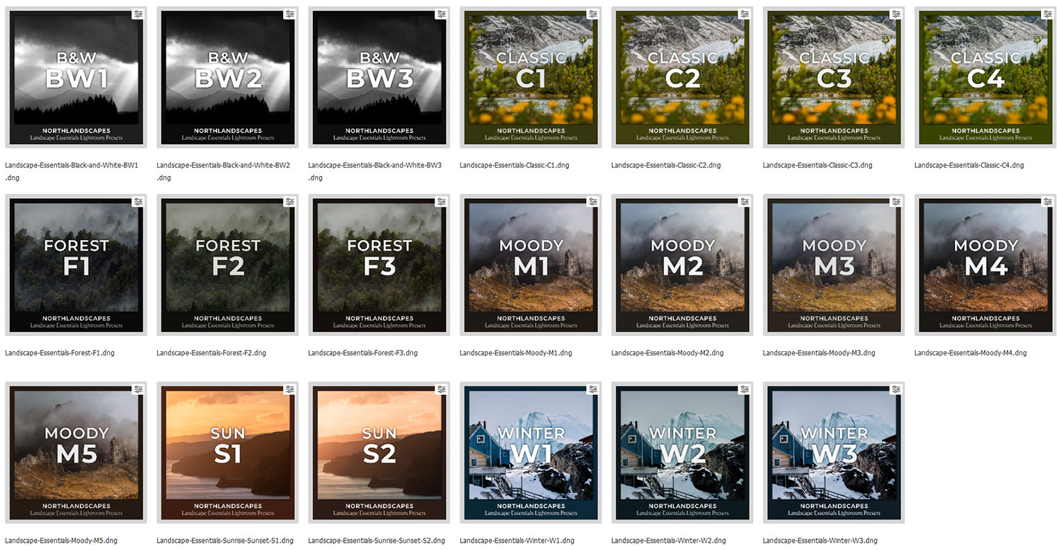 Mobile DNG Presets for Landscape Photography