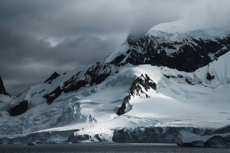 Mountains of Antarctica with Glaciers