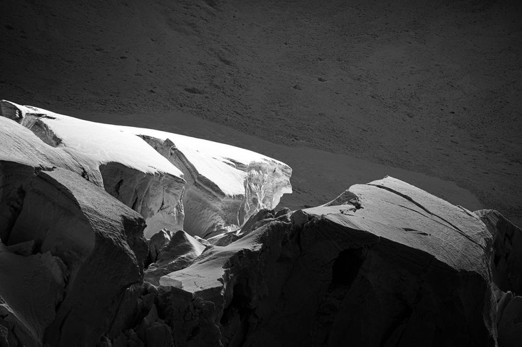 Glacier Ice in Black and White