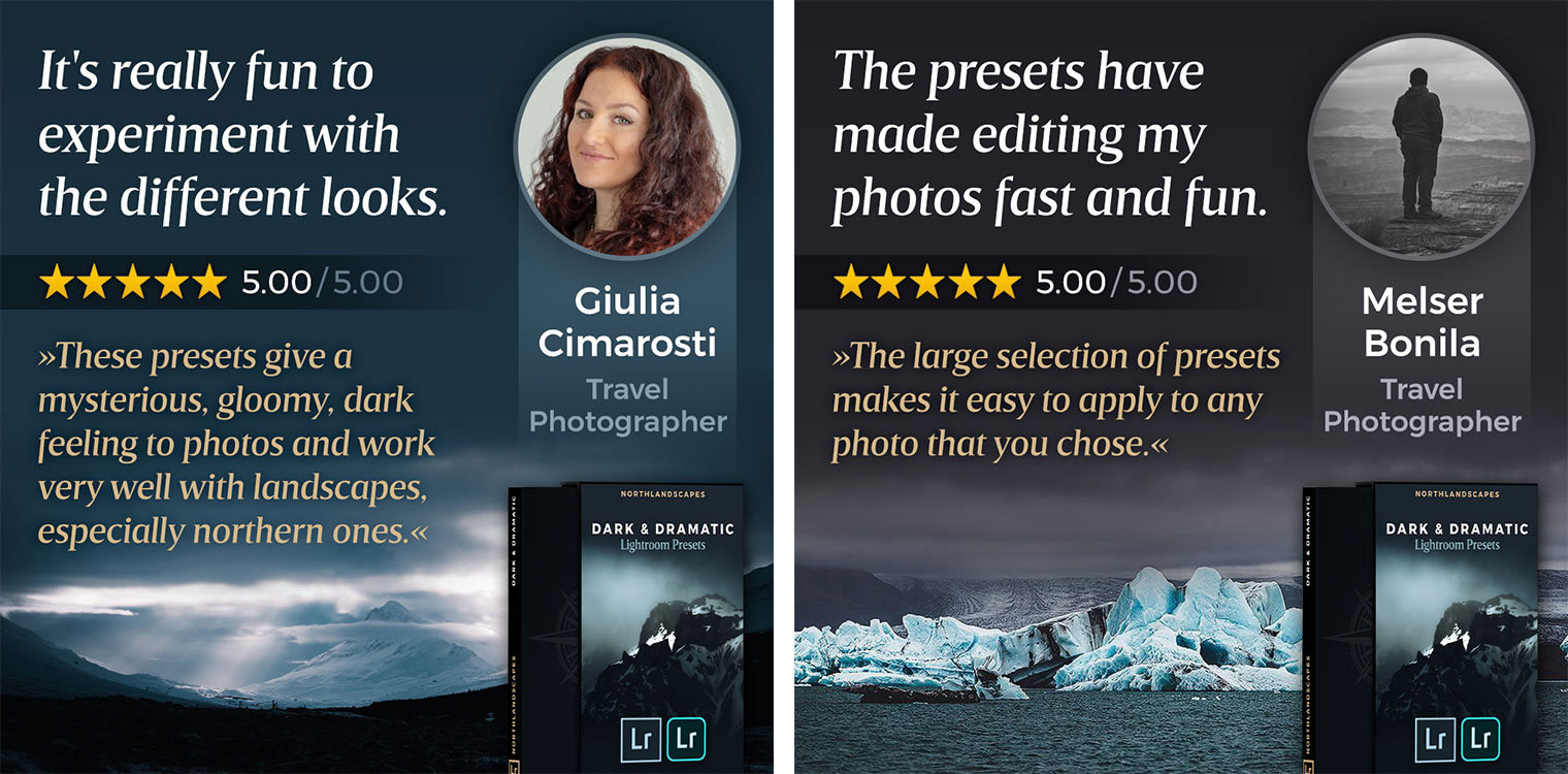 Customer Reviews of Dark and Dramatic Lightroom Presets