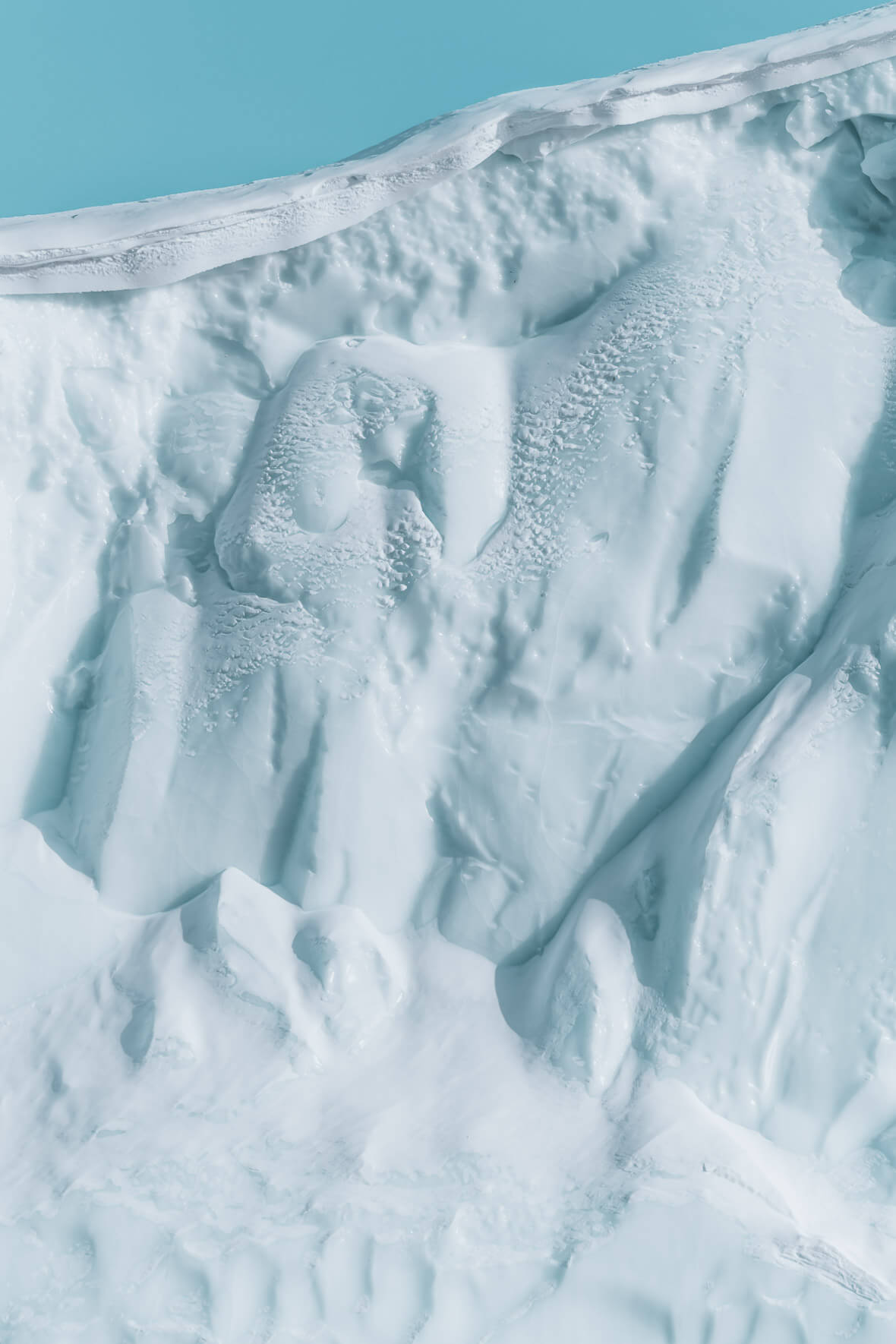 Iceberg texture in the Ilulissat Icefjord in Greenland
