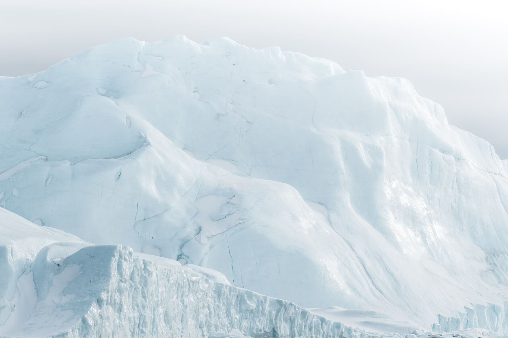 Wall of ice in the Ilulissat Icefjord on the west coast of Greenland
