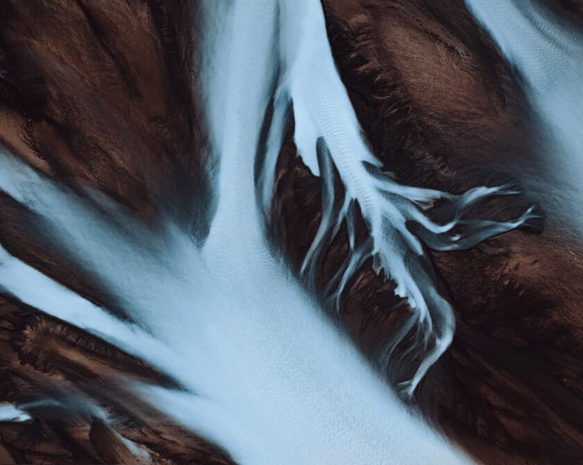 Aerial Photography of Abstract Glacial Rivers in Iceland by Jan Erik Waider