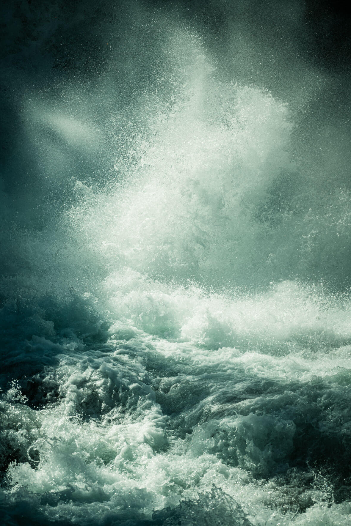 Abstract view of a wild glacial river