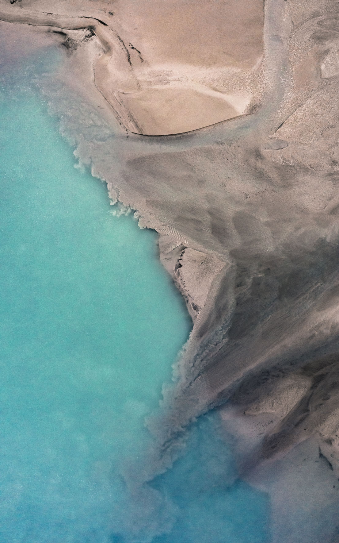 Aerial view of lake Nigardsbrevatnet near Jostedalsbreen glacier