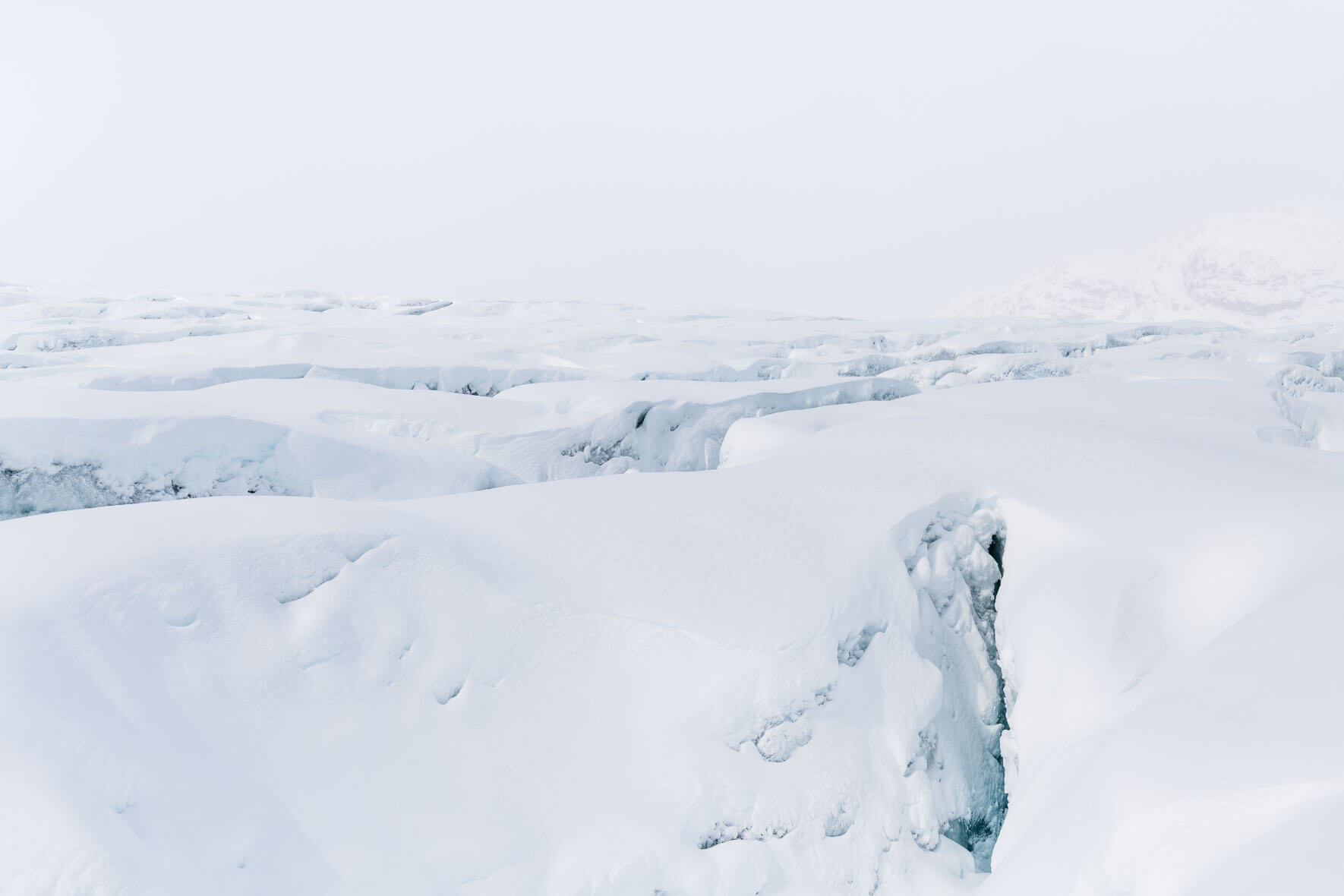 Minimal glacier landscape with snow