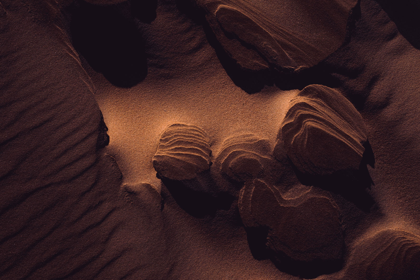 Abstract sand textures in orange light by Northlandscapes