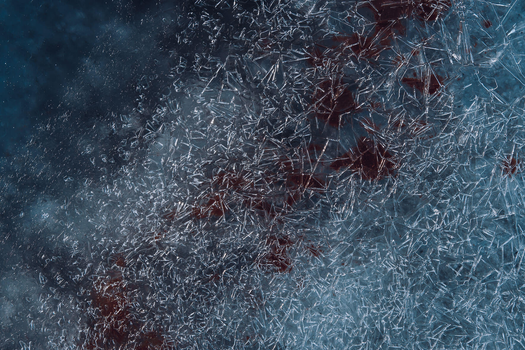 Abstract ice structure of a frozen lake in Iceland