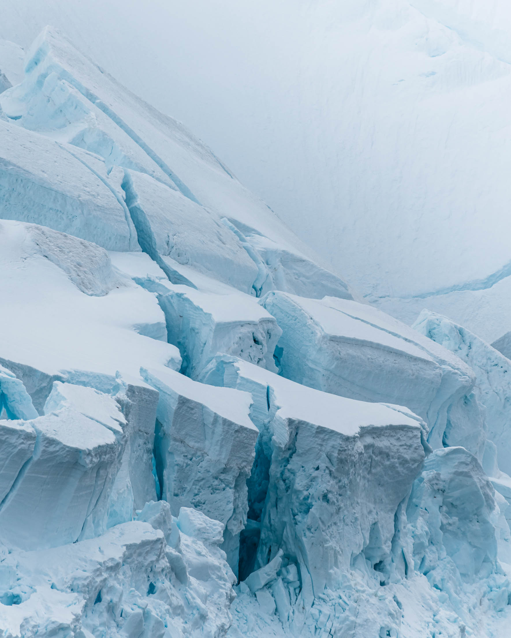 Massive glacier ice towers in Antarctica