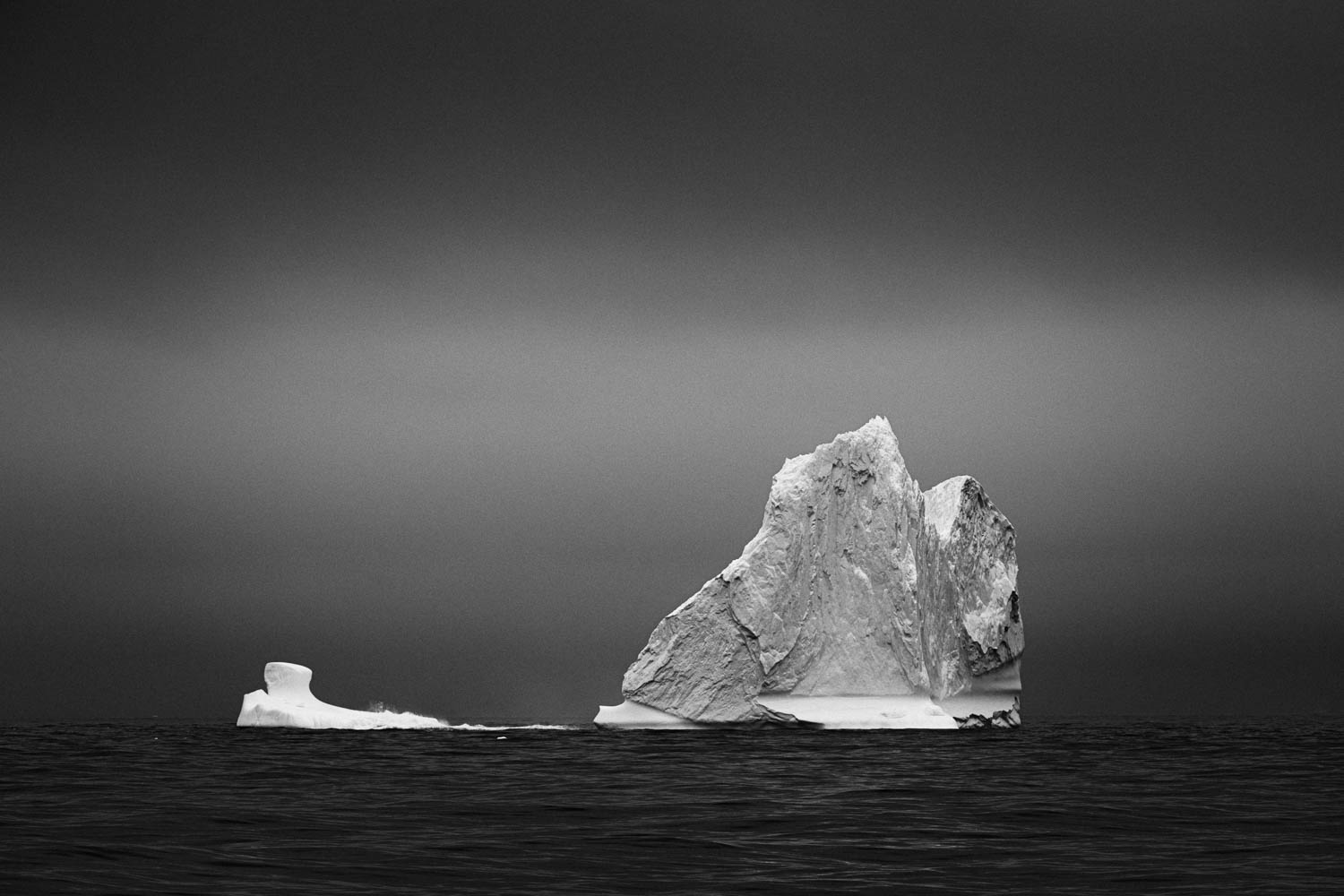 Iceberg in Antarctica in black and white