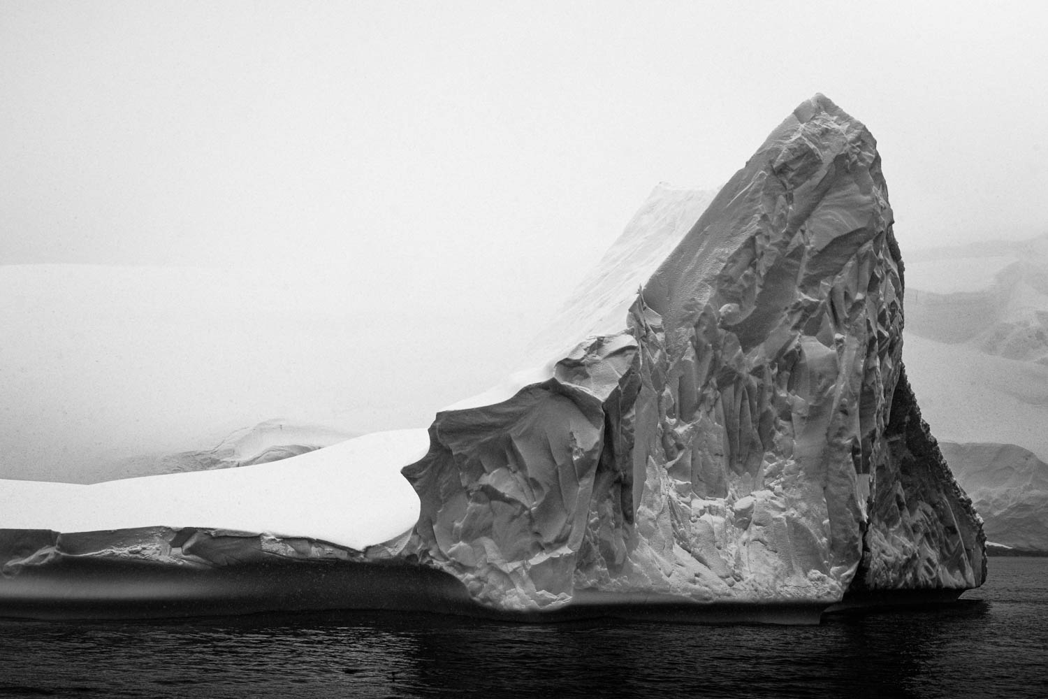 Black and white iceberg in Antarctica