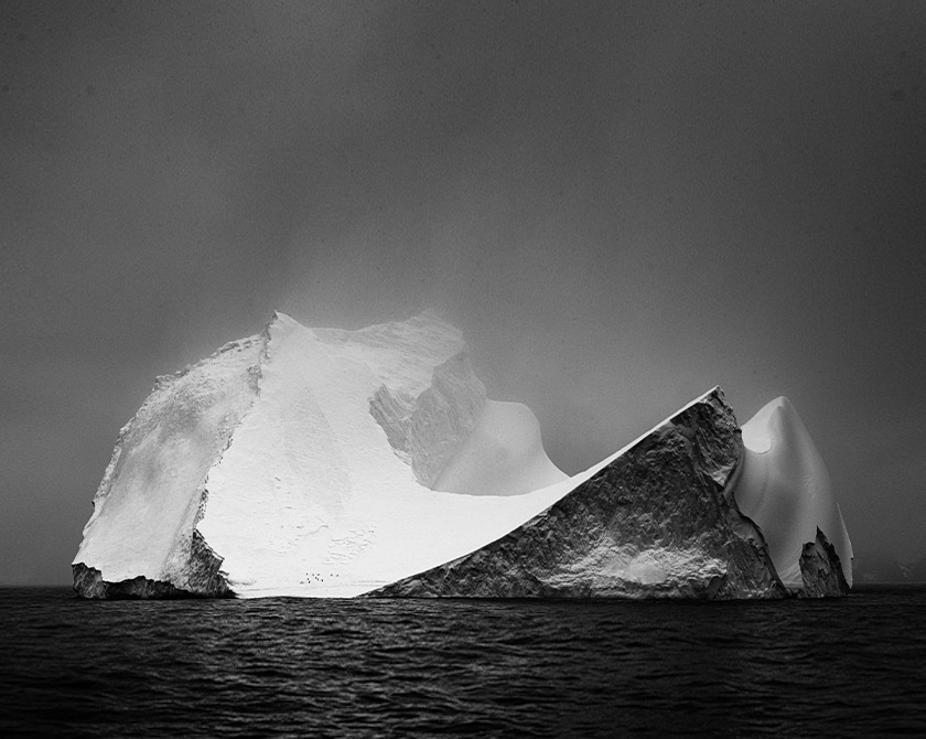 Iceberg in black and white