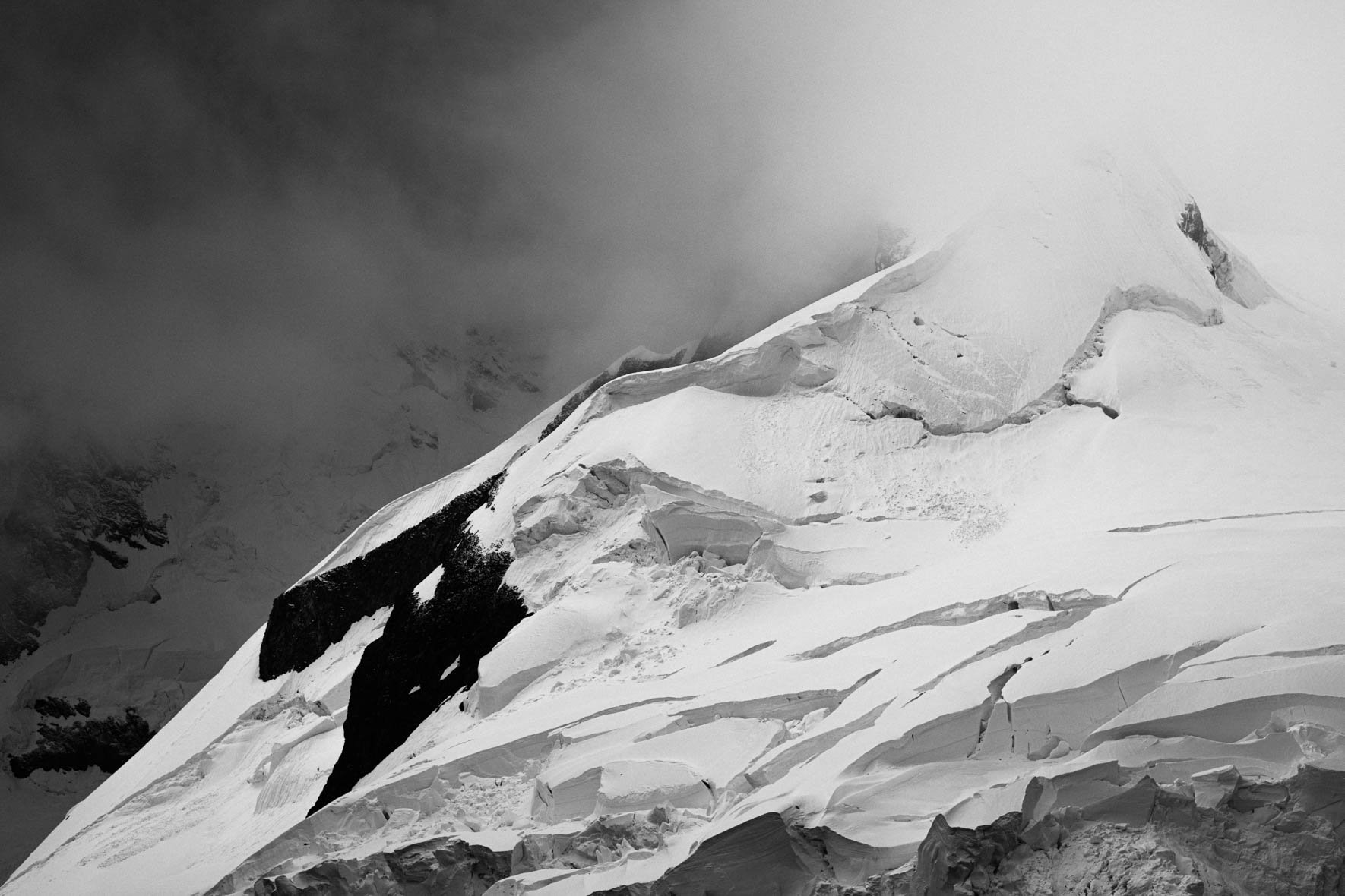 Snow-capped mountains on the Antarctic Peninsula with glacier