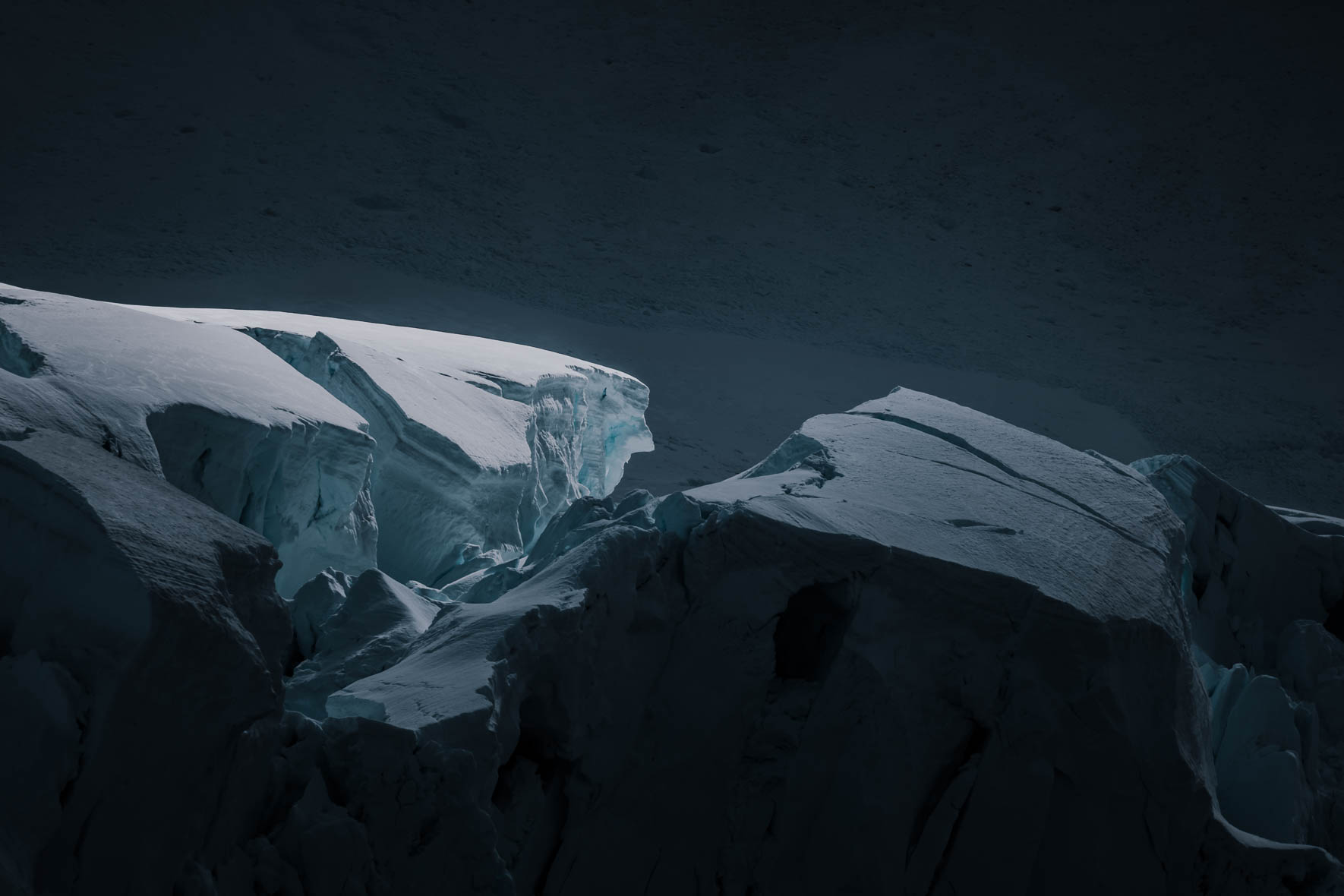 Abstract forms of glacier ice in Antarctica
