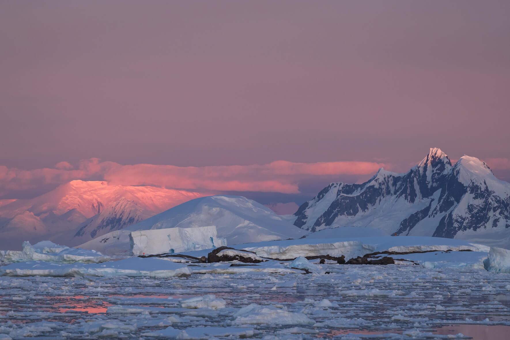 Beautiful sunset over the Antarctic Peninsula
