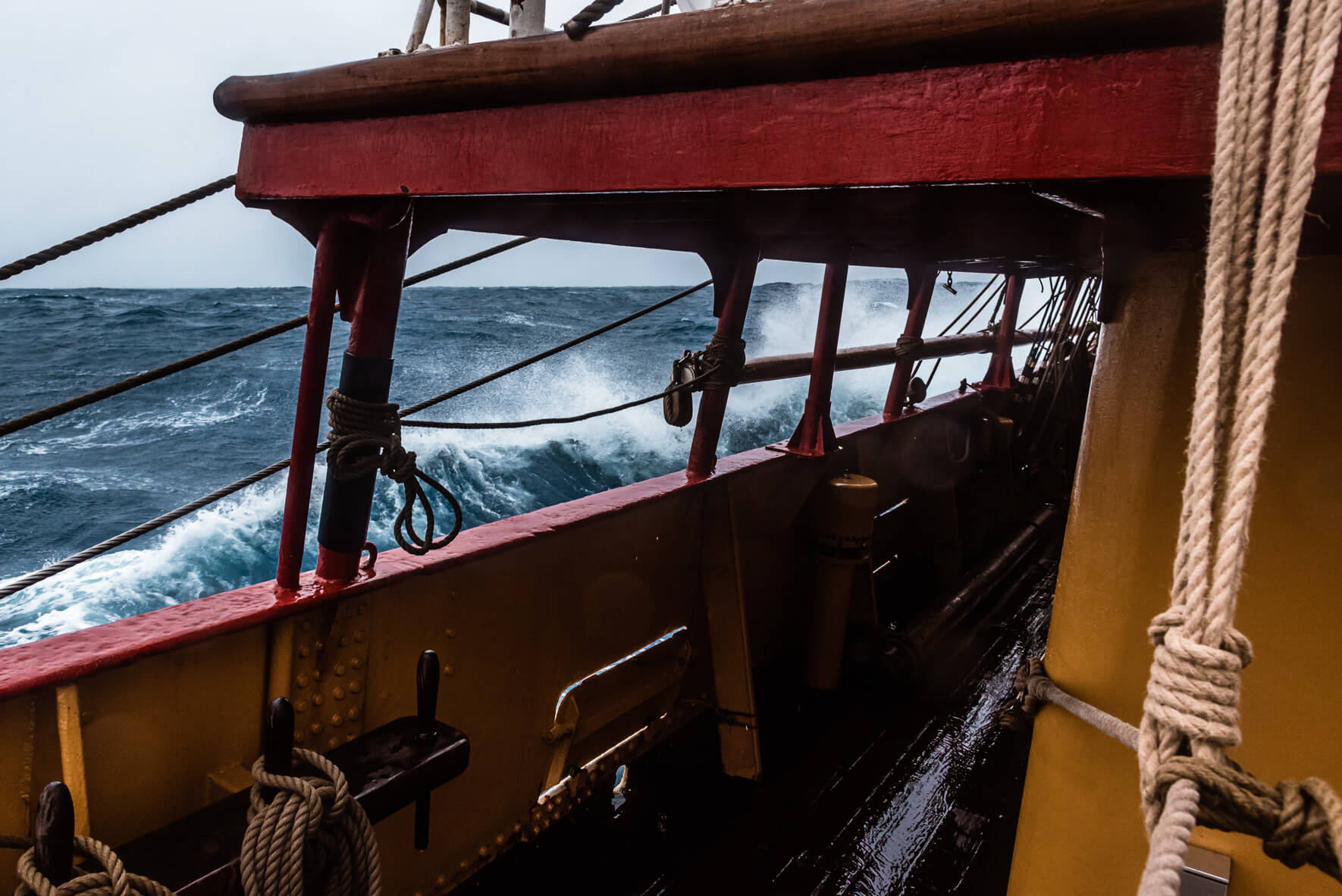 Tall ship Bark Europa on the Drake Passage