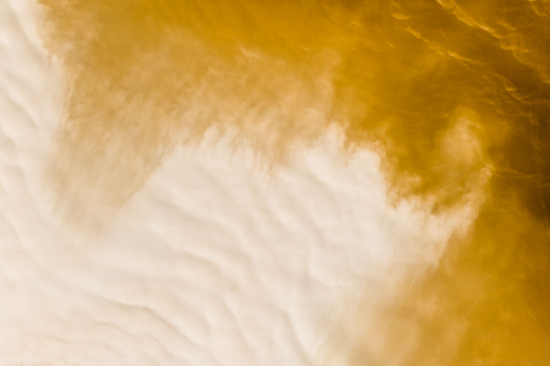 Yellow colored lake with chalk water