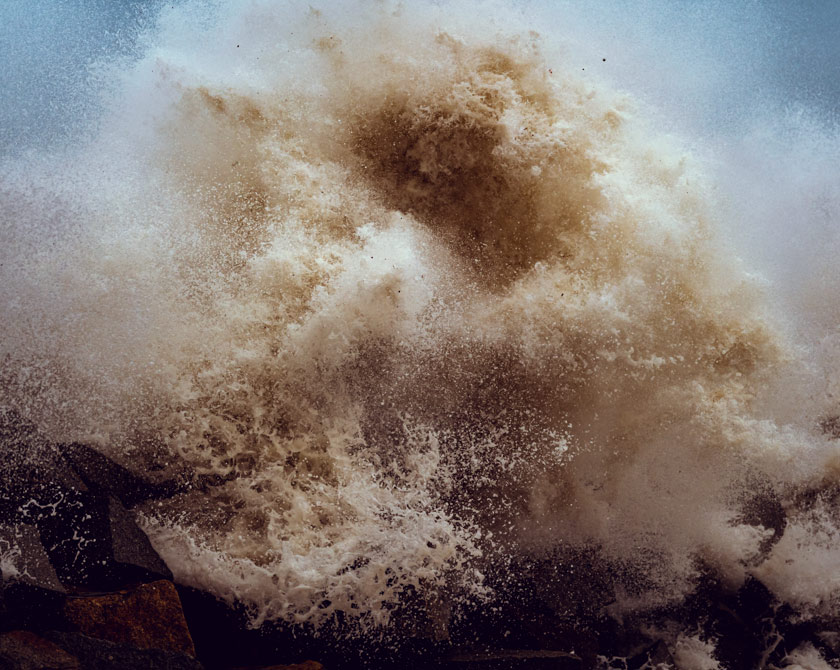 Crashing Waves on the Baltic Sea Coast in Germany