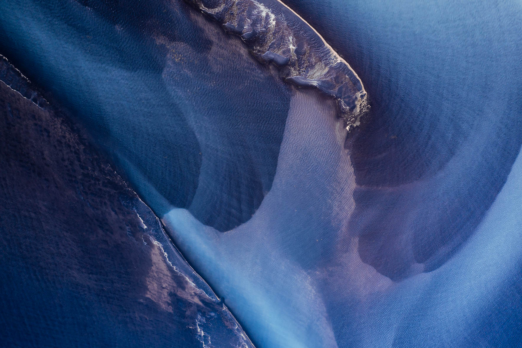 Glacial River with Mud Flats in Iceland