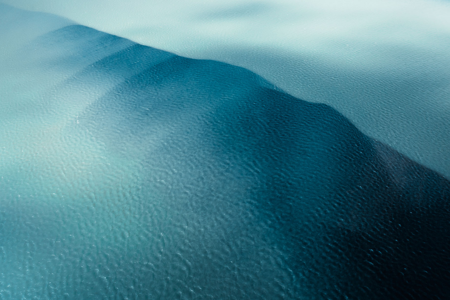 Abstract aerial photograph of glacier river in Iceland