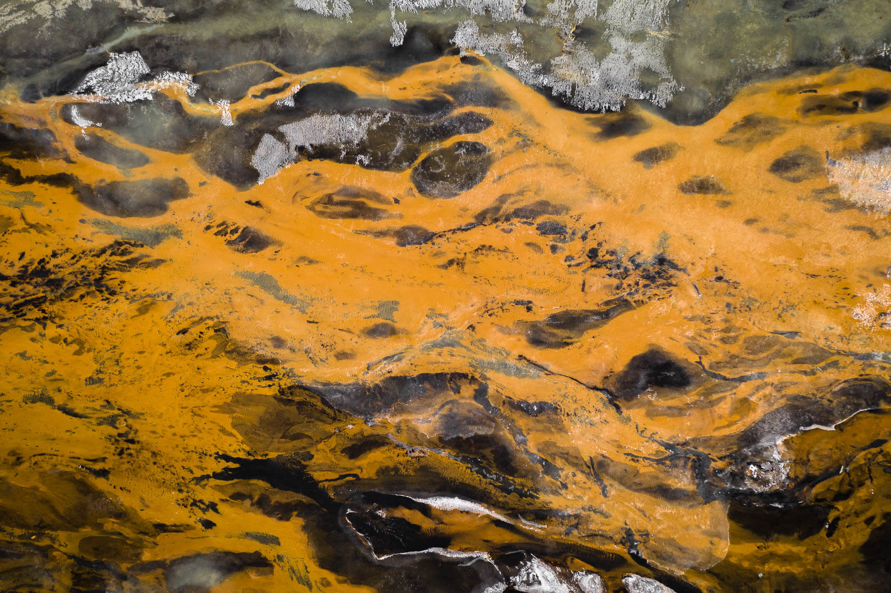 Abstract Aerial Photography of Glacier Rivers in Iceland