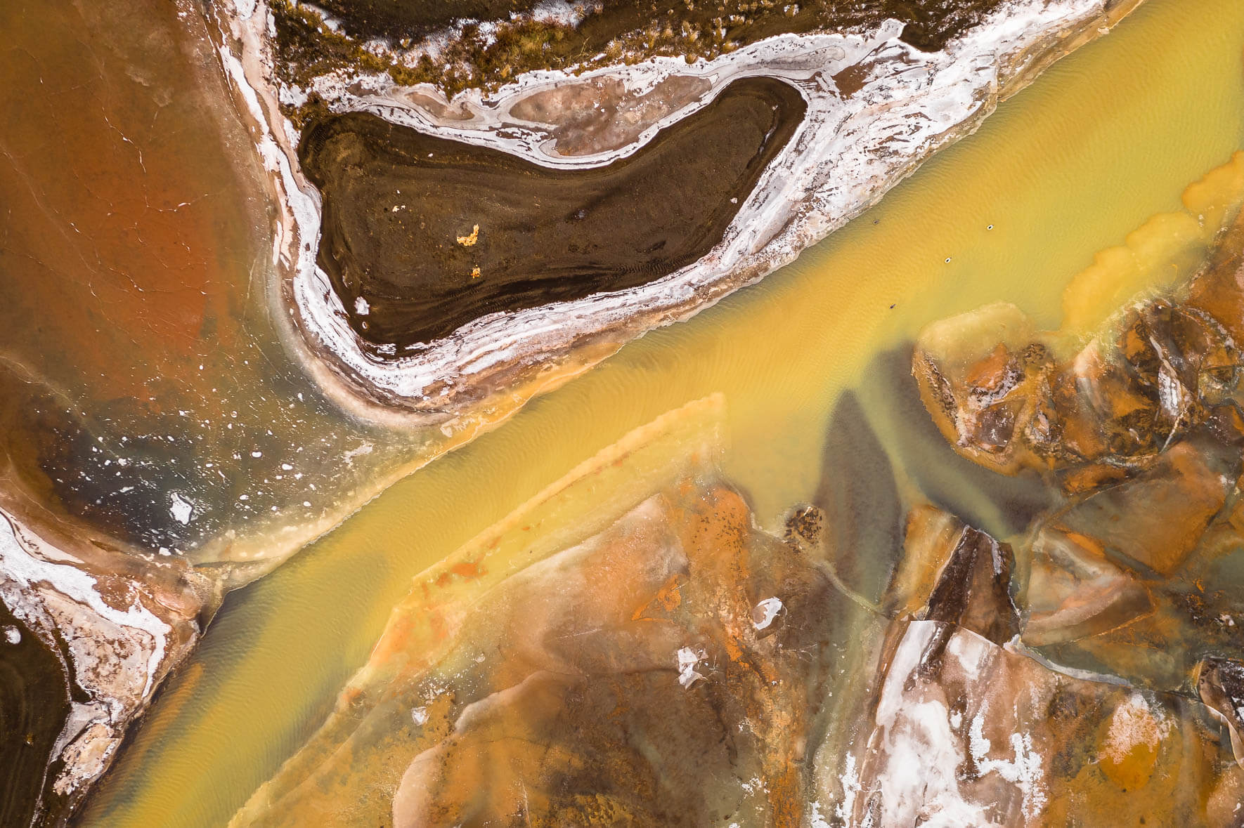 Surreal River Landscape of Iceland from Above