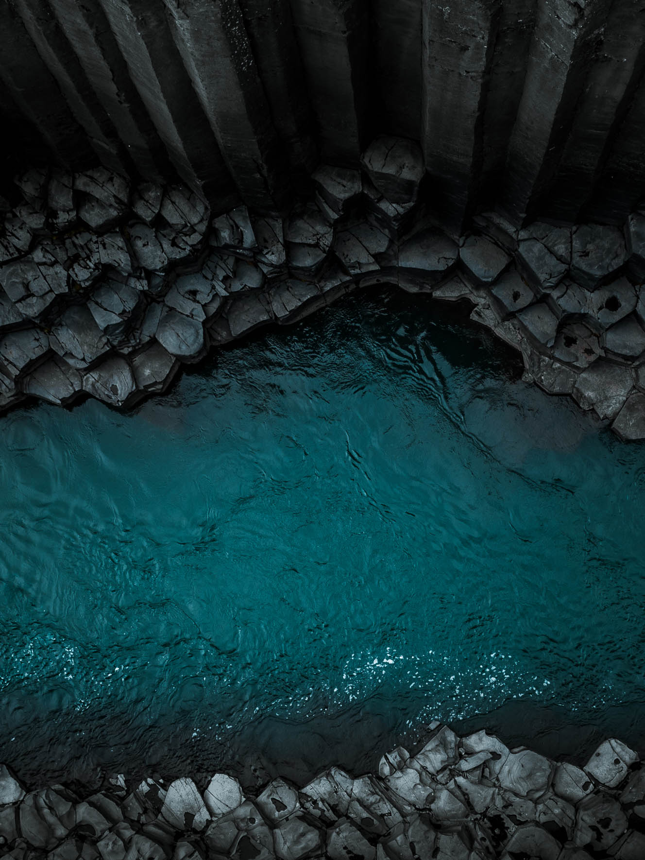 Aerial Photography of Stuðlagil Basalt Canyon in Iceland by Jan Erik Waider