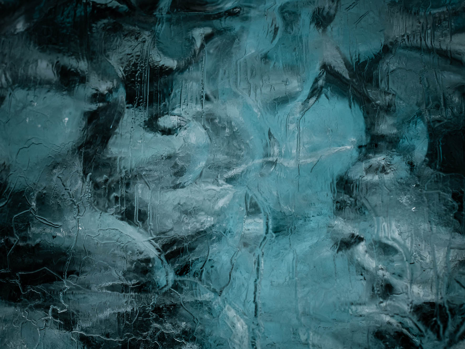 Dark and Abstract Glacier Ice Texture