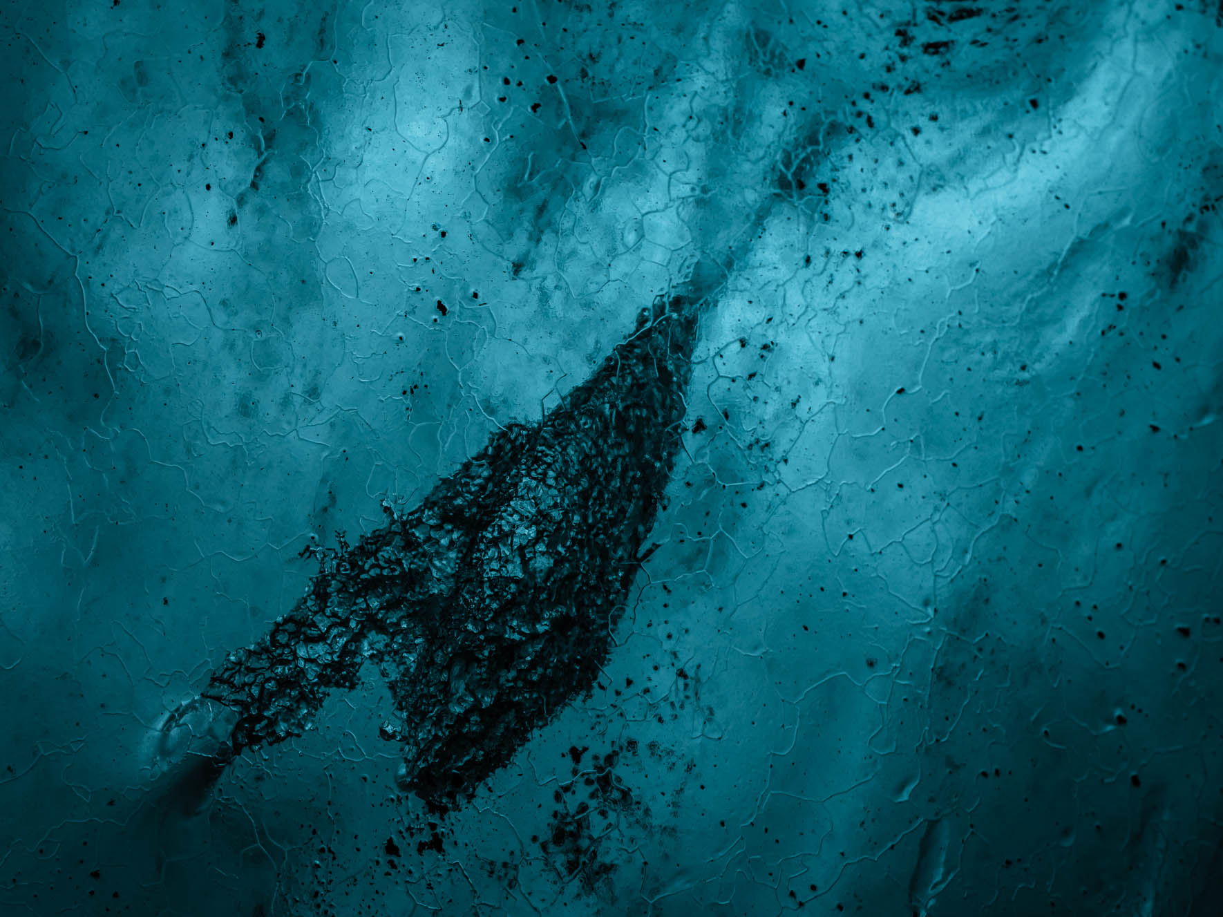 Abstract Glacier Ice Texture with Ash an Rock Inclusions