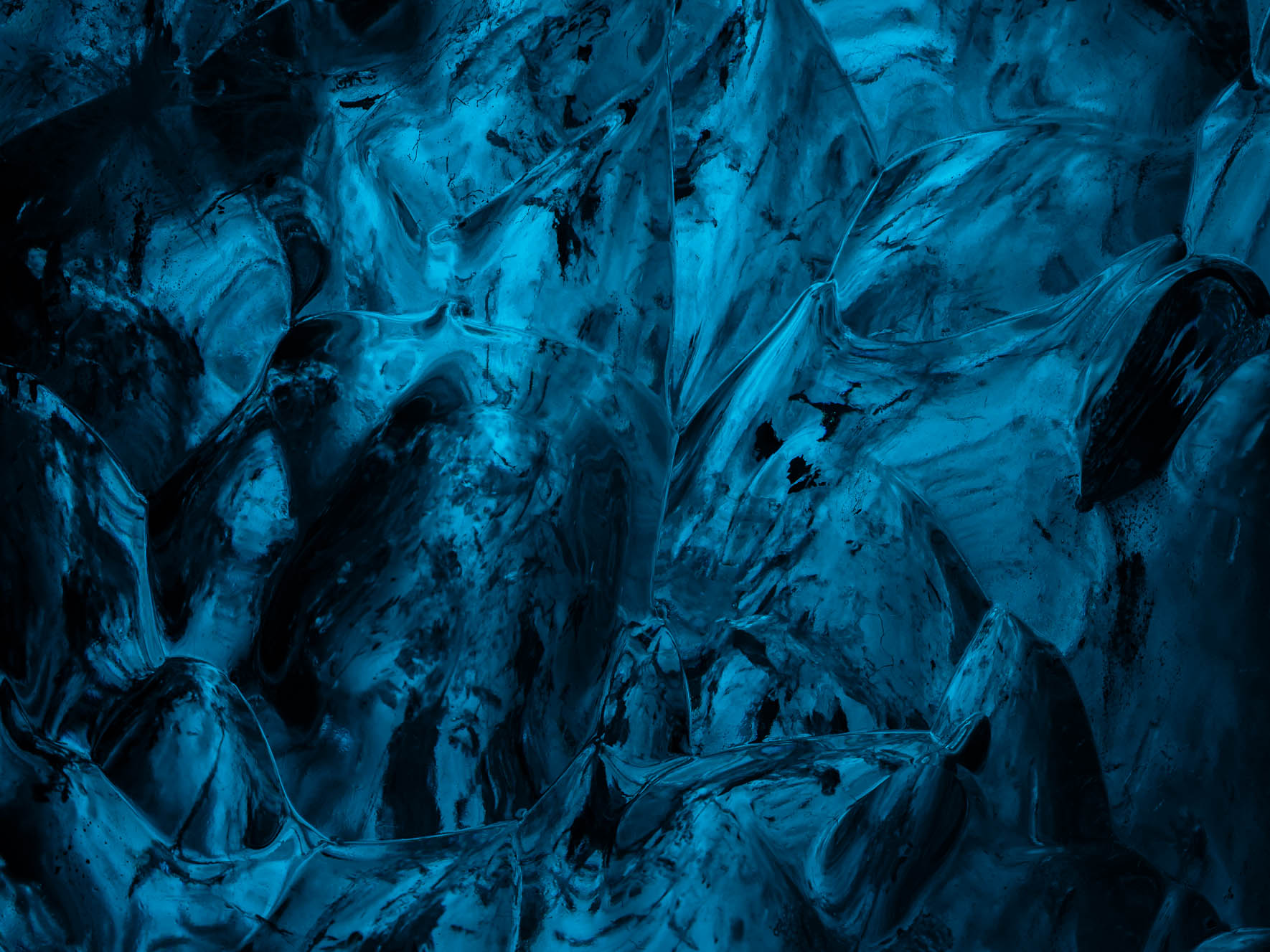 Details of Glacier Ice Cave in Iceland in Winter