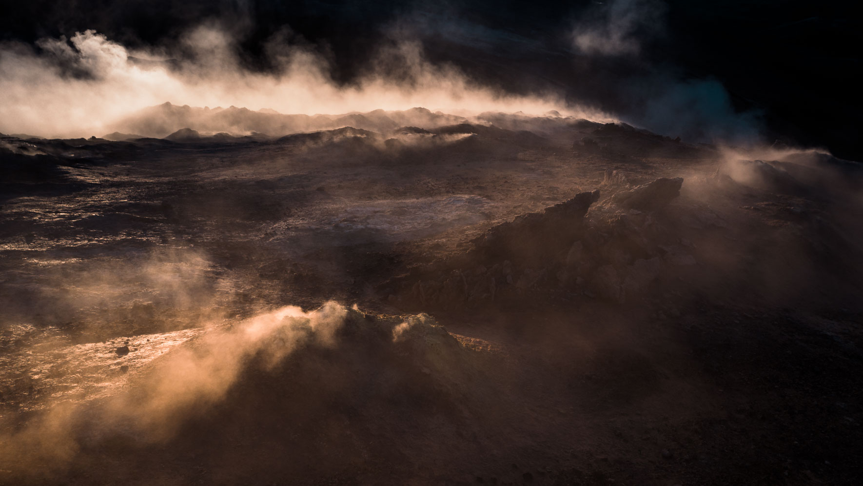 Geothermal Activity on Námafjall in Iceland