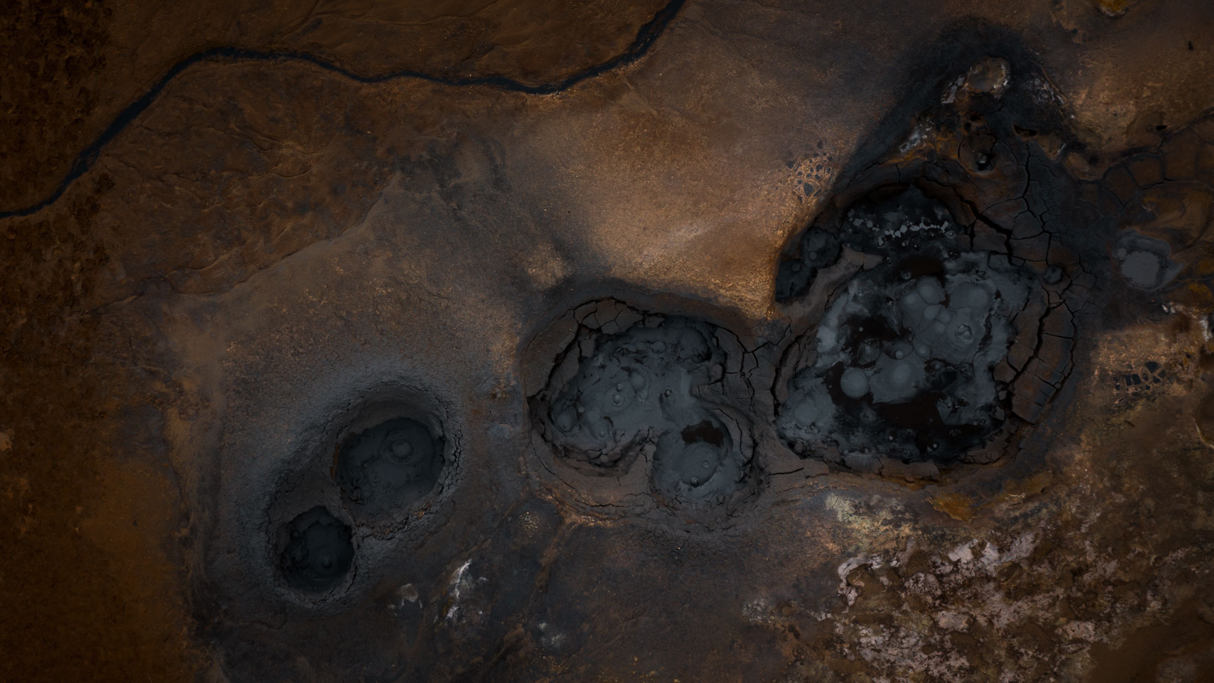 Aerial View of Geothermal Area in Iceland