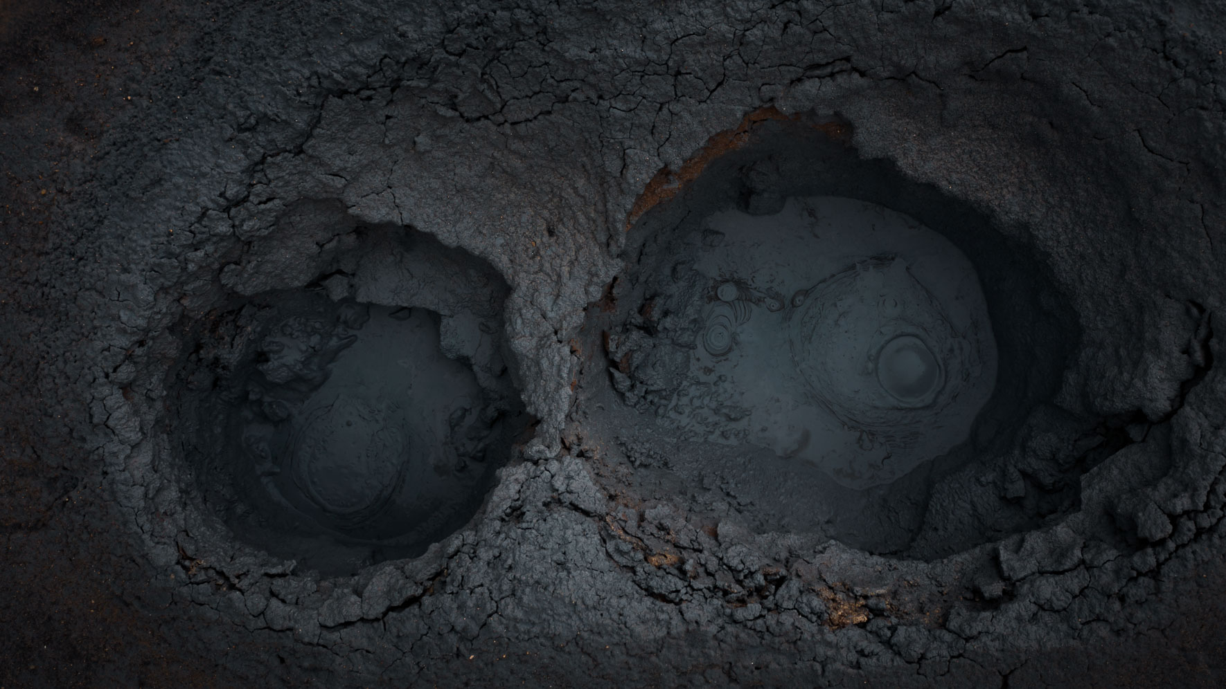The moon landscape of Hverir near Namafjall - Geothermal area in Iceland