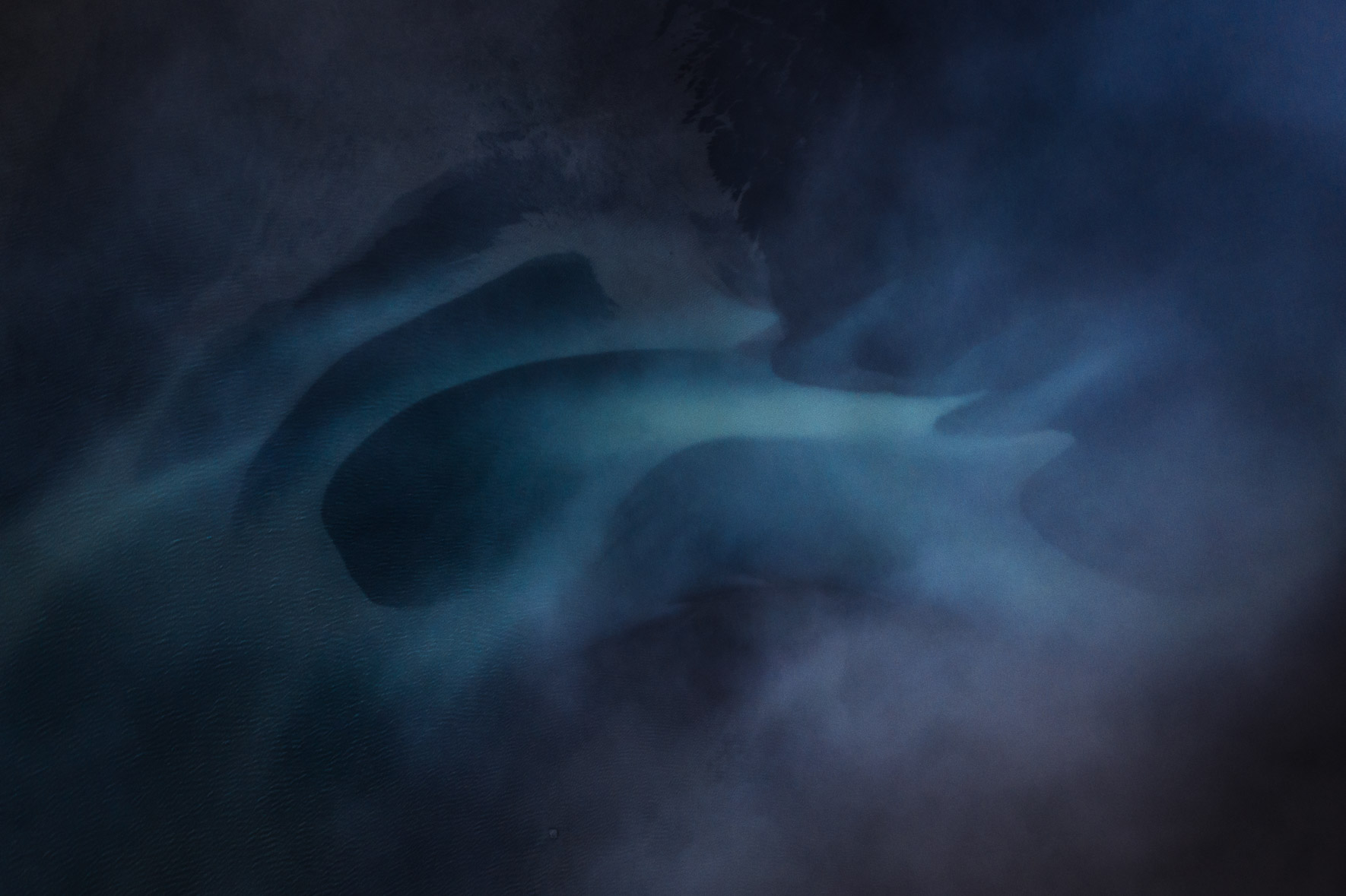 Abstract Aerial Photography of Glacier River Textures in Iceland