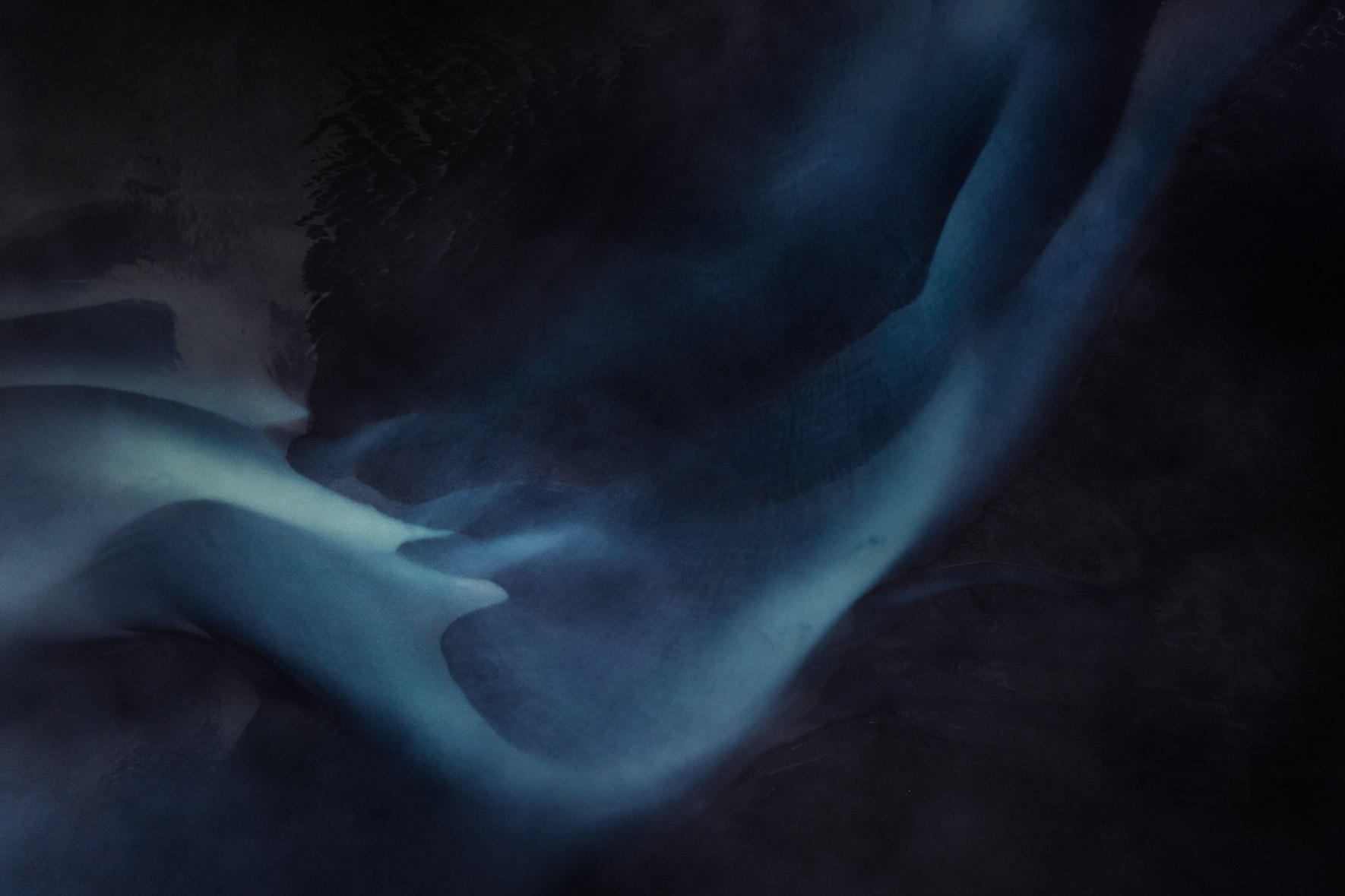 Abstract Aerial Photography of Glacier River Textures in Iceland