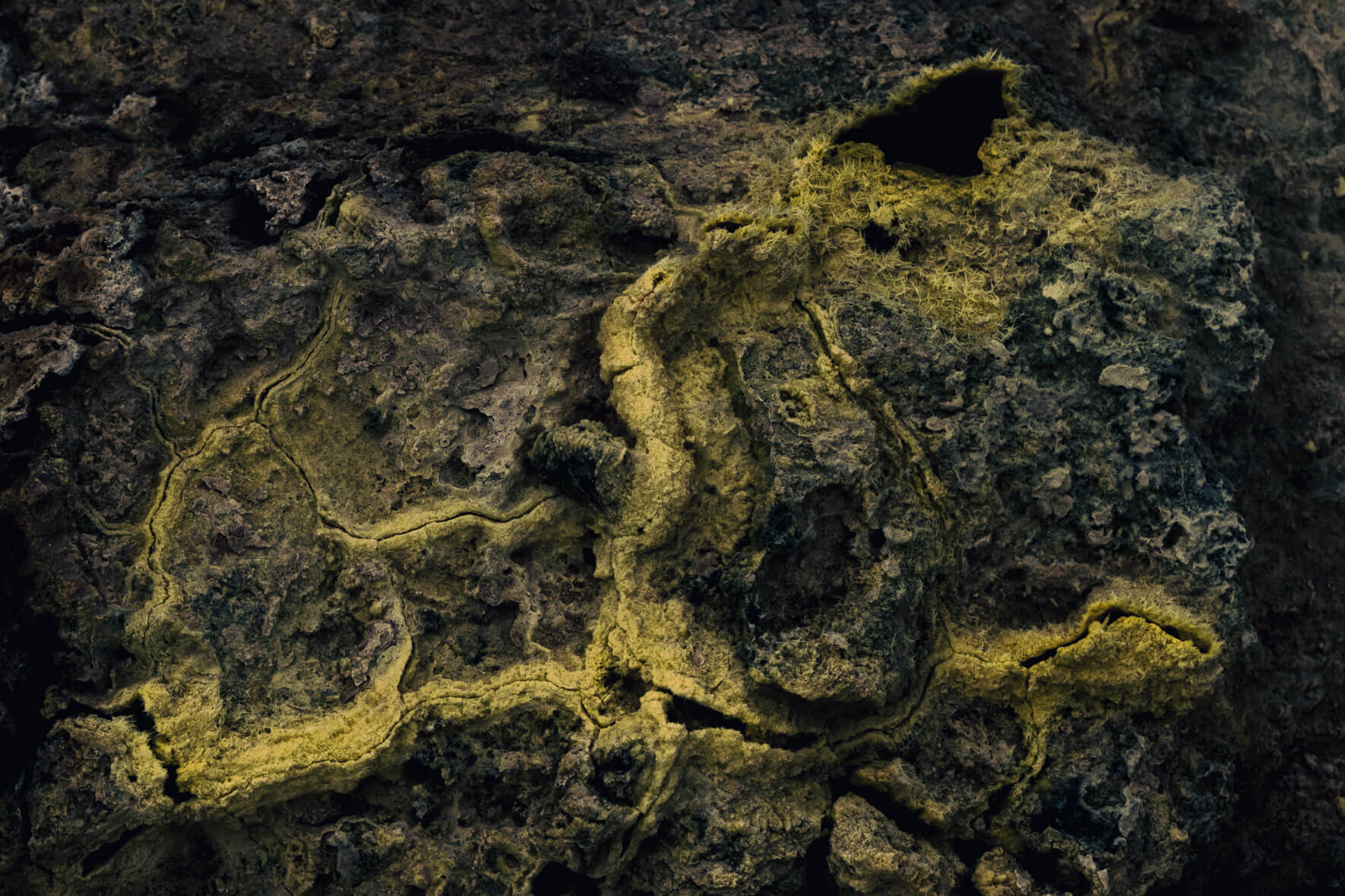 Sulphur Rock Formations at Námafjall Geothermal Area in Iceland