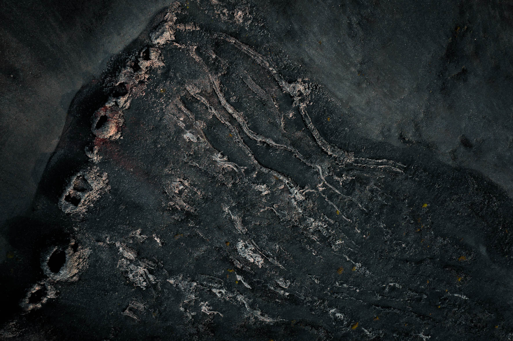 Volcanic Craters in the Myvatn Area of Iceland with Black Sand