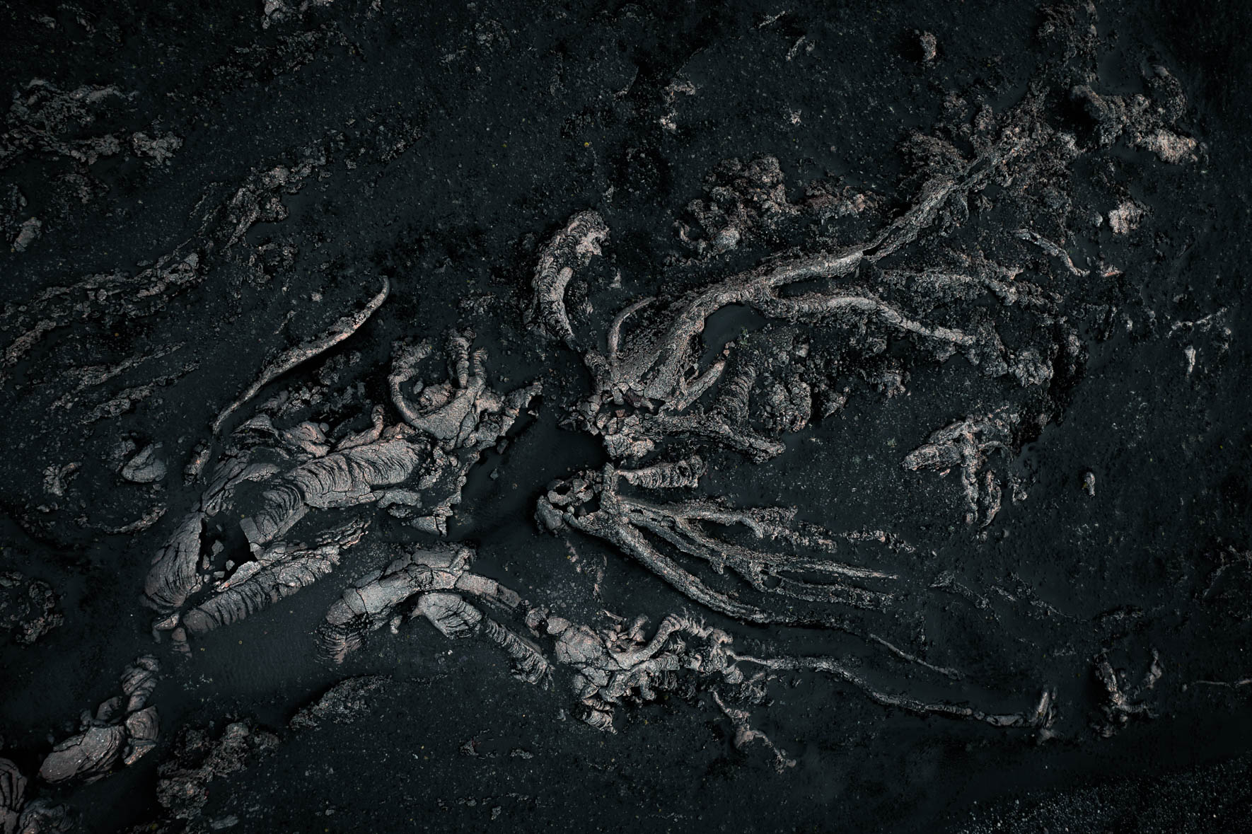 Dark and Abstract Volcanic Landscape of Iceland