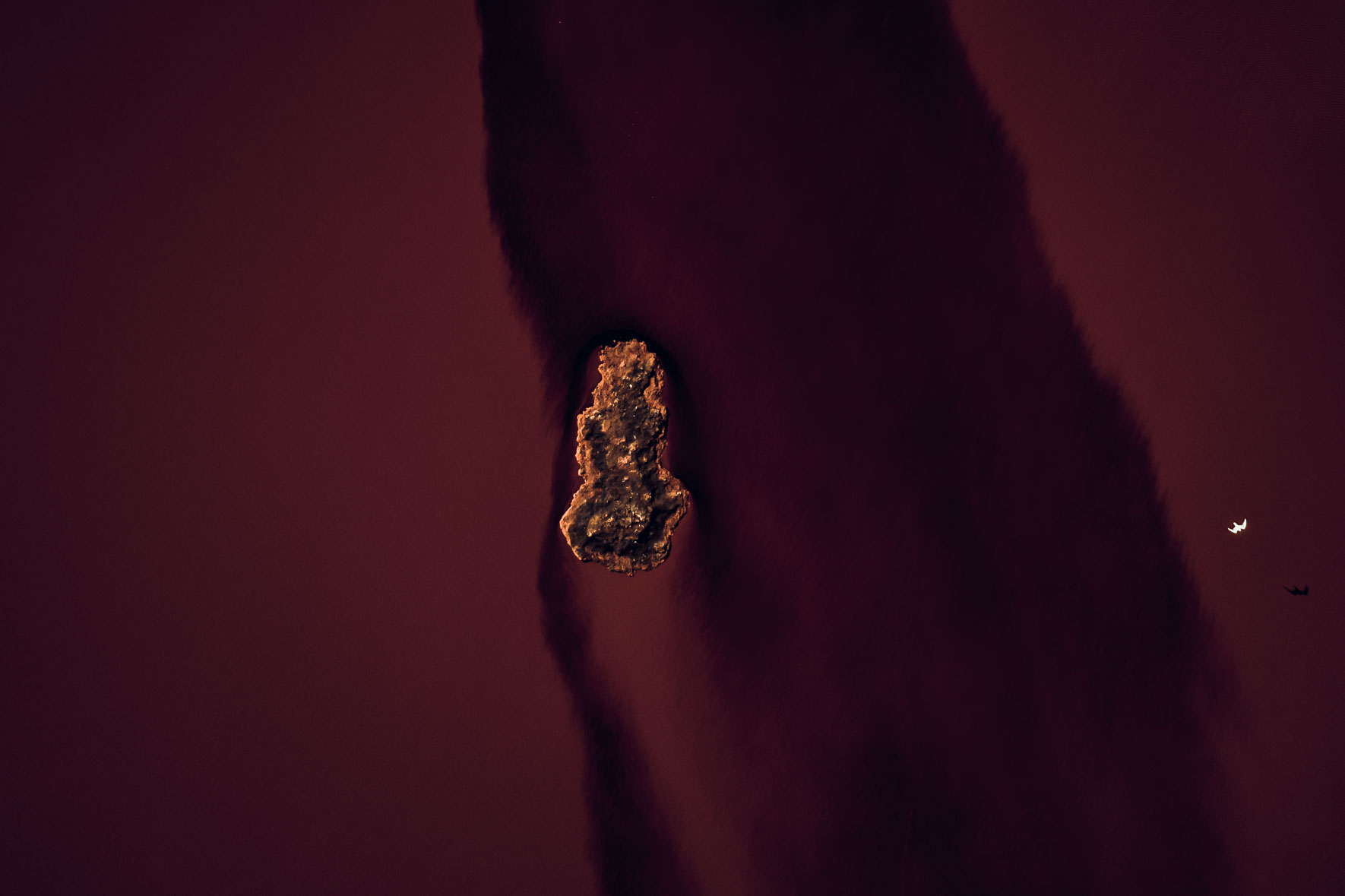 Fictional Mars landscape with lake