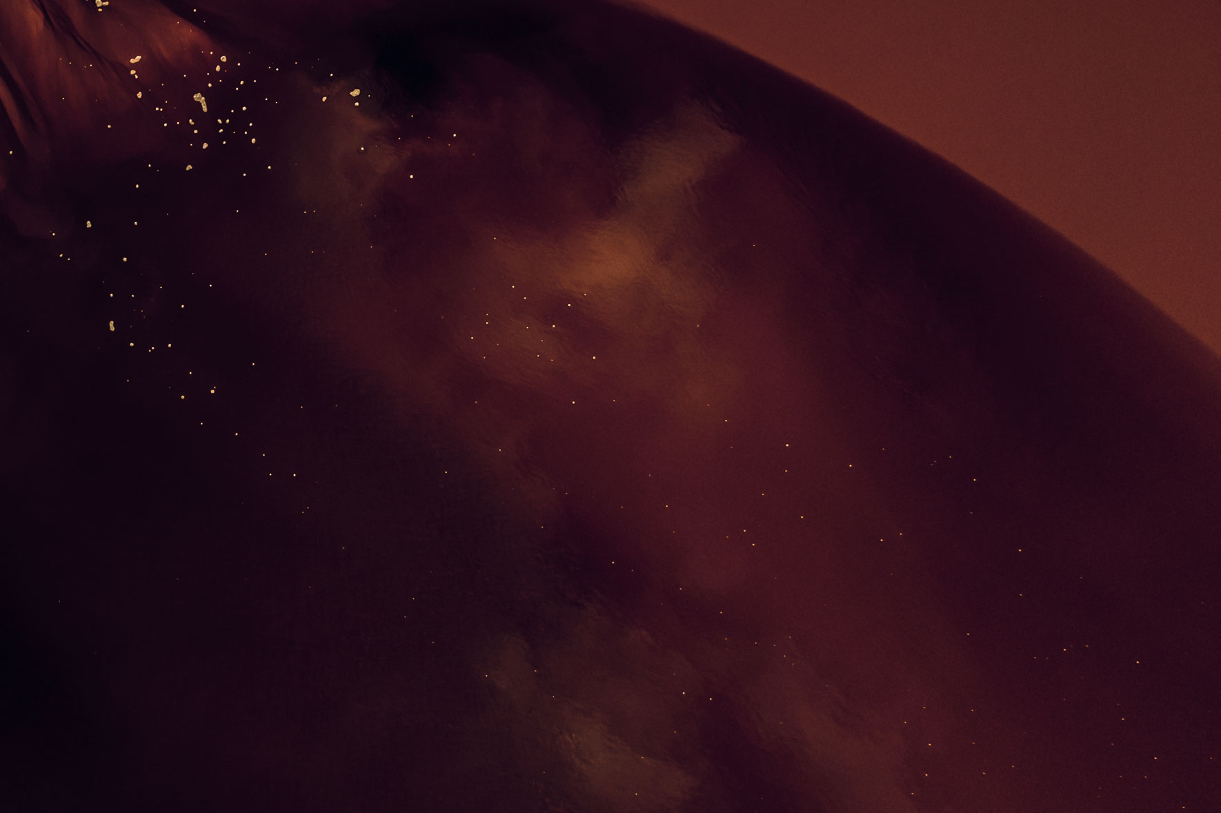 Fictional Mars landscape with water and sediments