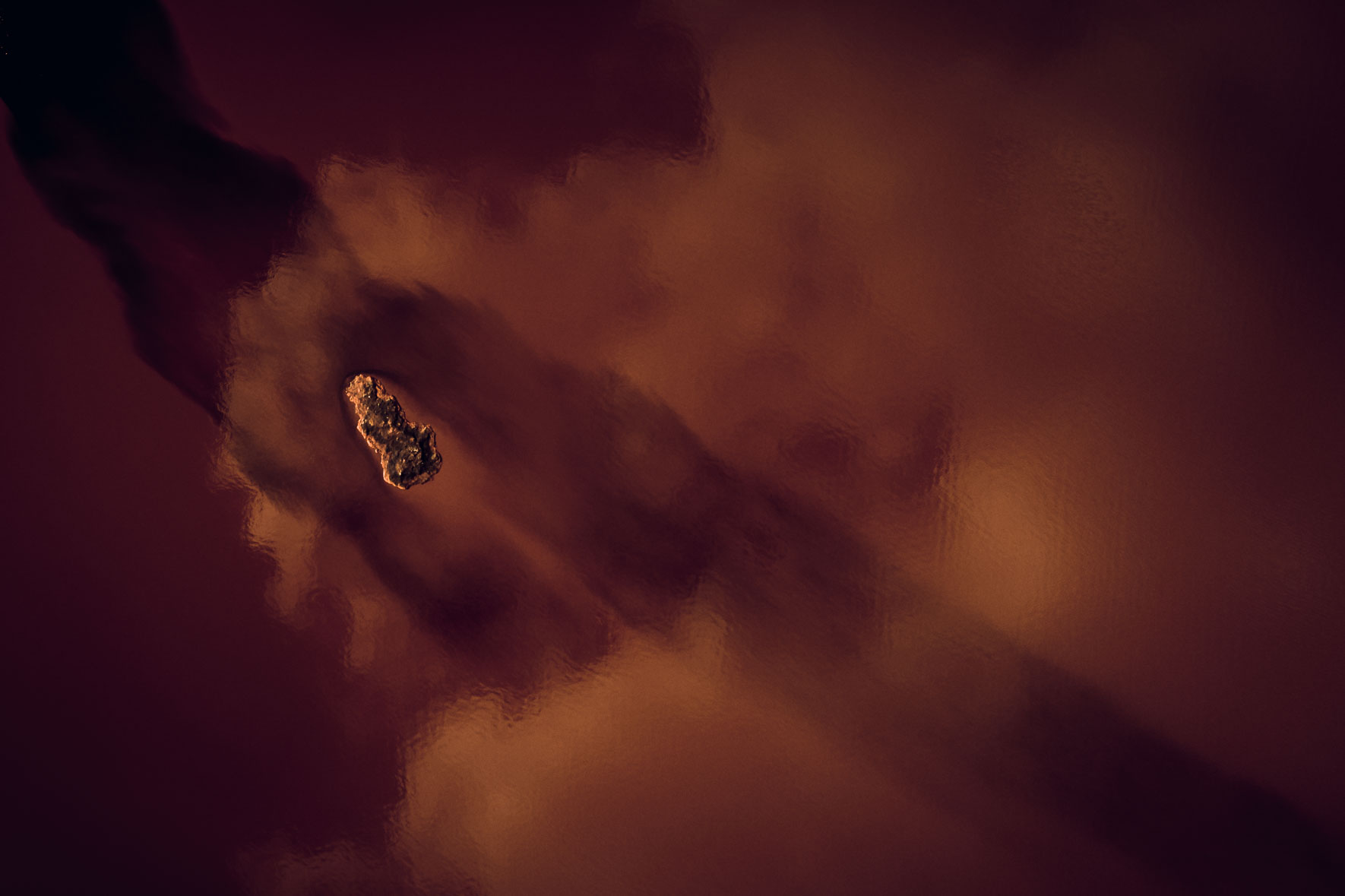 Terraformed Mars landscape with lake and clouds