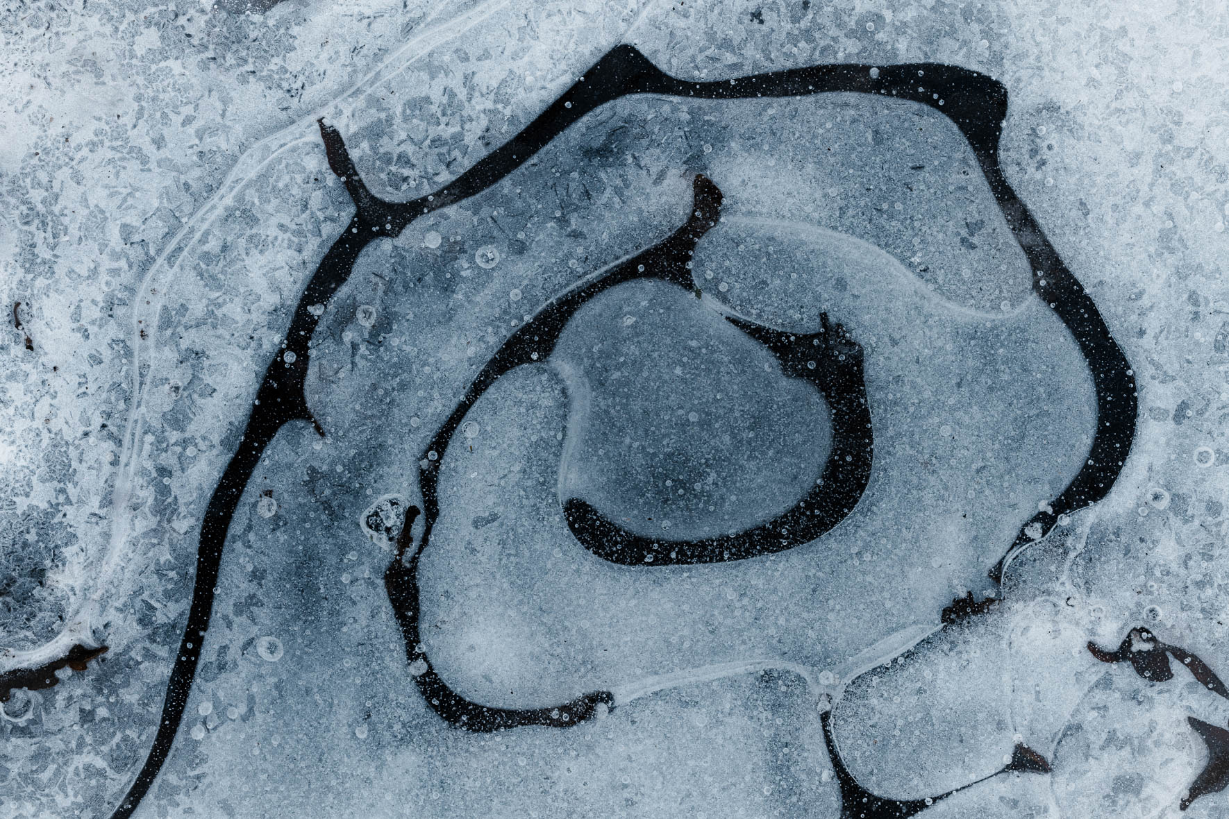 Abstract Winter Macro Photography of Ice